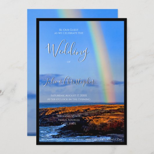 恋と幸福の虹結婚は 招待状 (正面/裏面)