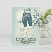 恋と木の枝の2本の結婚式招待状 招待状 (スタンド正面)