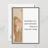 恋と母日本のと子の俳句のはがき ポストカード (正面/裏面)