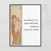 恋と母日本のと子の俳句のはがき ポストカード (正面)