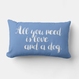 恋と犬のパチパチ青 ランバークッション