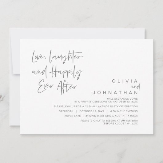 恋と笑いと楽しいその後の駆け落ち 招待状 (正面)