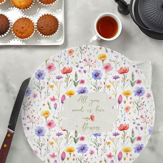 恋と花の国カラフルの野花 カッティングボード