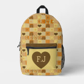 恋と虹の黄色 プリントバックパック (正面)