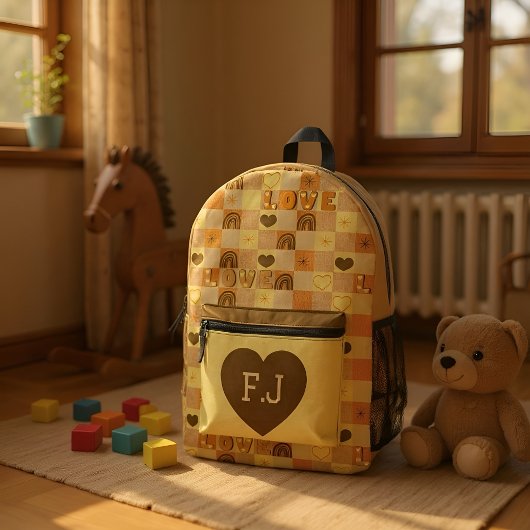 恋と虹の黄色 プリントバックパック