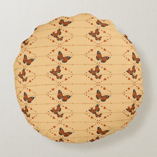 恋と蝶のオレンジ ラウンドクッション (裏面)