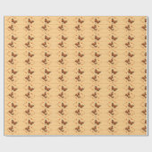 恋と蝶のオレンジ ラッピングペーパー (フラット)