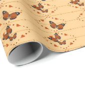 恋と蝶のオレンジ ラッピングペーパー (ロールコーナー)