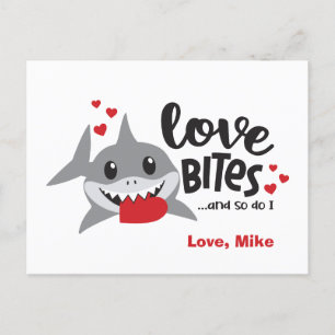 恋にかまれる Shark Boy Valentineおもしろいも同様 シーズンポストカード