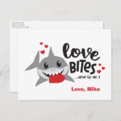 恋にかまれる| Shark Boy Valentineおもしろいも同様 シーズンポストカード (正面/裏面)