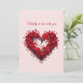 恋に夢中 | 花のハート | オーダーメイド テキスト＆名前 シーズンカード (スタンド正面)