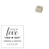 恋に恵まれている |名前をカスタムする結婚と日付の木製紙 ラバースタンプ (押印)