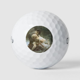 恋に悩むキスをする若い夫婦（恋愛小説） ゴルフボール