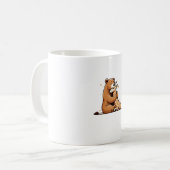 恋に悩むクマとキリン。 コーヒーマグカップ (正面左)