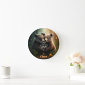 恋に悩むクマ ラウンド壁時計 (ホーム)