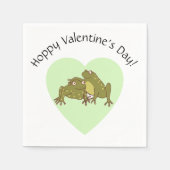 恋に悩むバレンタインデーおもしろいの幸せなカエル スタンダードカクテルナプキン (正面)