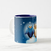 恋に悩むフクロウ ツートーンマグカップ (正面左)