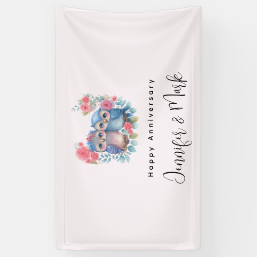 恋に悩む木の枝の記念日 横断幕 (縦)