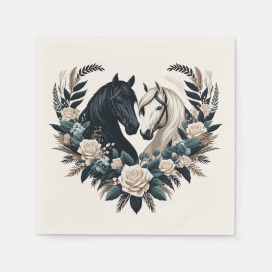 恋に悩む田舎結婚の馬 スタンダードカクテルナプキン (正面)