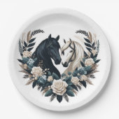 恋に悩む田舎結婚の馬 ペーパープレート (正面)