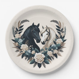 恋に悩む田舎結婚の馬 ペーパープレート