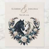 恋に悩む田舎結婚の馬 ワインラベル (シングルラベル)