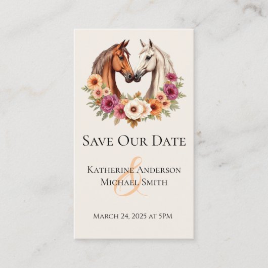 恋に悩む田舎結婚の馬 名刺 (正面)