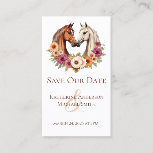 恋に悩む田舎結婚の馬 名刺 (正面)