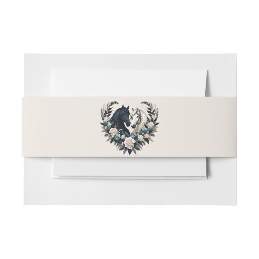 恋に悩む田舎結婚の馬 招待状ベリーバンド (正面例)