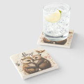 恋に悩む ストーンコースター (横)