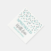 恋に染まる青い銀の紙吹雪 スタンダードカクテルナプキン (角)