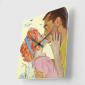 恋に焦がれた スクエア壁時計 (傾斜)