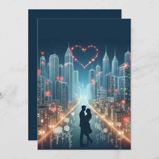 恋に落ちたカップルが都会の真ん中で (正面/裏面)