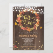 恋に落ちたカップルのシャワー招待状のリース 招待状 (正面)