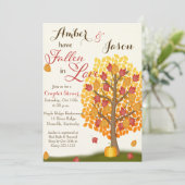 恋に落ちたカップル　ブライダルシャワーのご招待 招待状 (スタンド正面)