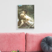 恋に落ちたキスをする若い夫婦ヴィンテージ キャンバスプリント (インサイチュ (リビング))