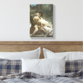 恋に落ちたキスをする若い夫婦ヴィンテージ キャンバスプリント (インサイチュ (寝室))