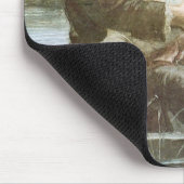 恋に落ちたキスをする若い夫婦ヴィンテージ マウスパッド (コーナー)