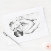 恋に落ちたキスをする若者(ヴィンテージゲイアート) 長方形シール (封筒)