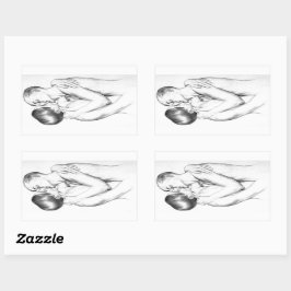 恋に落ちたキスをする若者(ヴィンテージゲイアート) 長方形シール