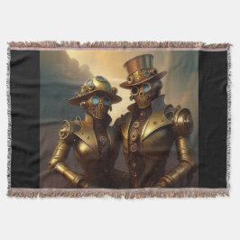 恋に落ちたスチームパンクのロボットのカップル スローブランケット