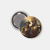 恋に落ちたスチームパンクのロボットのカップル マグネット (正面/裏面)