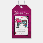 恋に落ちたゾンビ結婚のペア ギフトタグ (正面)