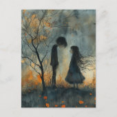 恋に落ちたダークウォーター色のカップル ポストカード (正面)
