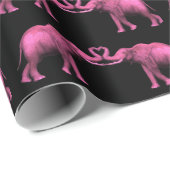 恋に落ちたピンクのゾウ ラッピングペーパー (ロールコーナー)