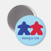 恋に落ちたメープル、青と赤のマグネット マグネット (正面/裏面)