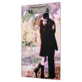 恋に落ちたロマンキスをするチックなカップル クリップボード (左)