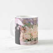 恋に落ちたロマンキスをするチックなカップル コーヒーマグカップ (正面左)