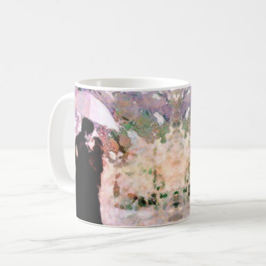 恋に落ちたロマンキスをするチックなカップル コーヒーマグカップ (正面左)