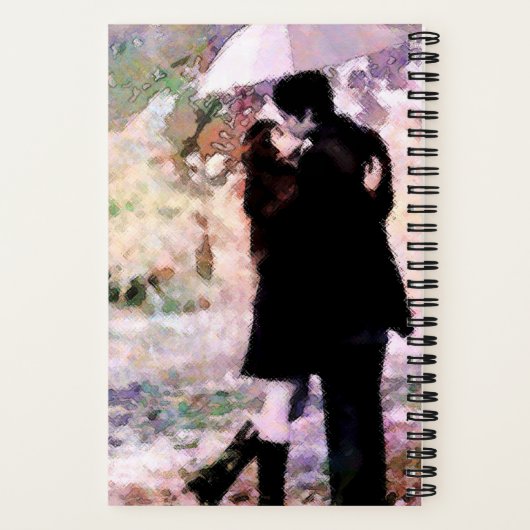 恋に落ちたロマンキスをするチックなカップル ノートブック (裏面)